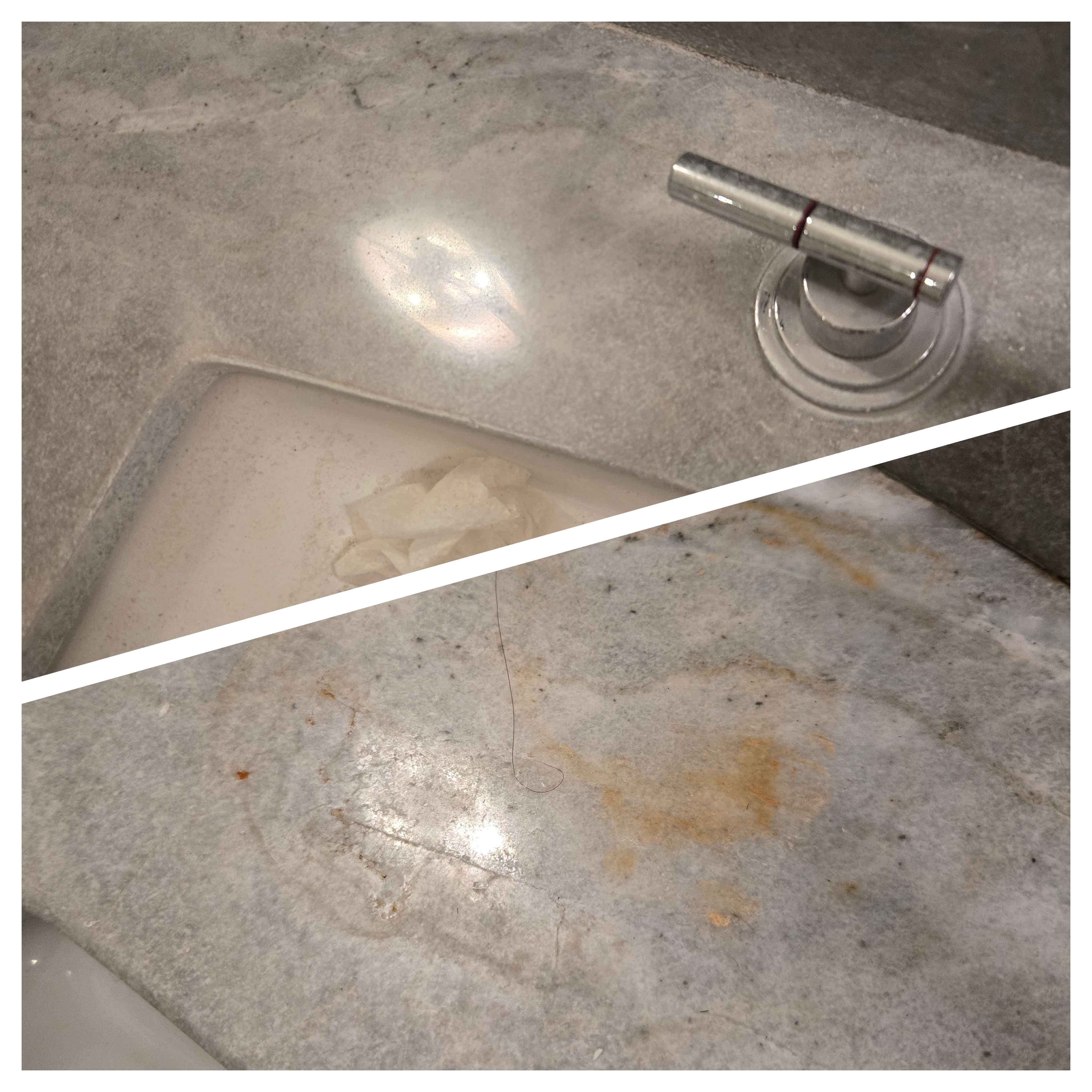 Before and after stain repair